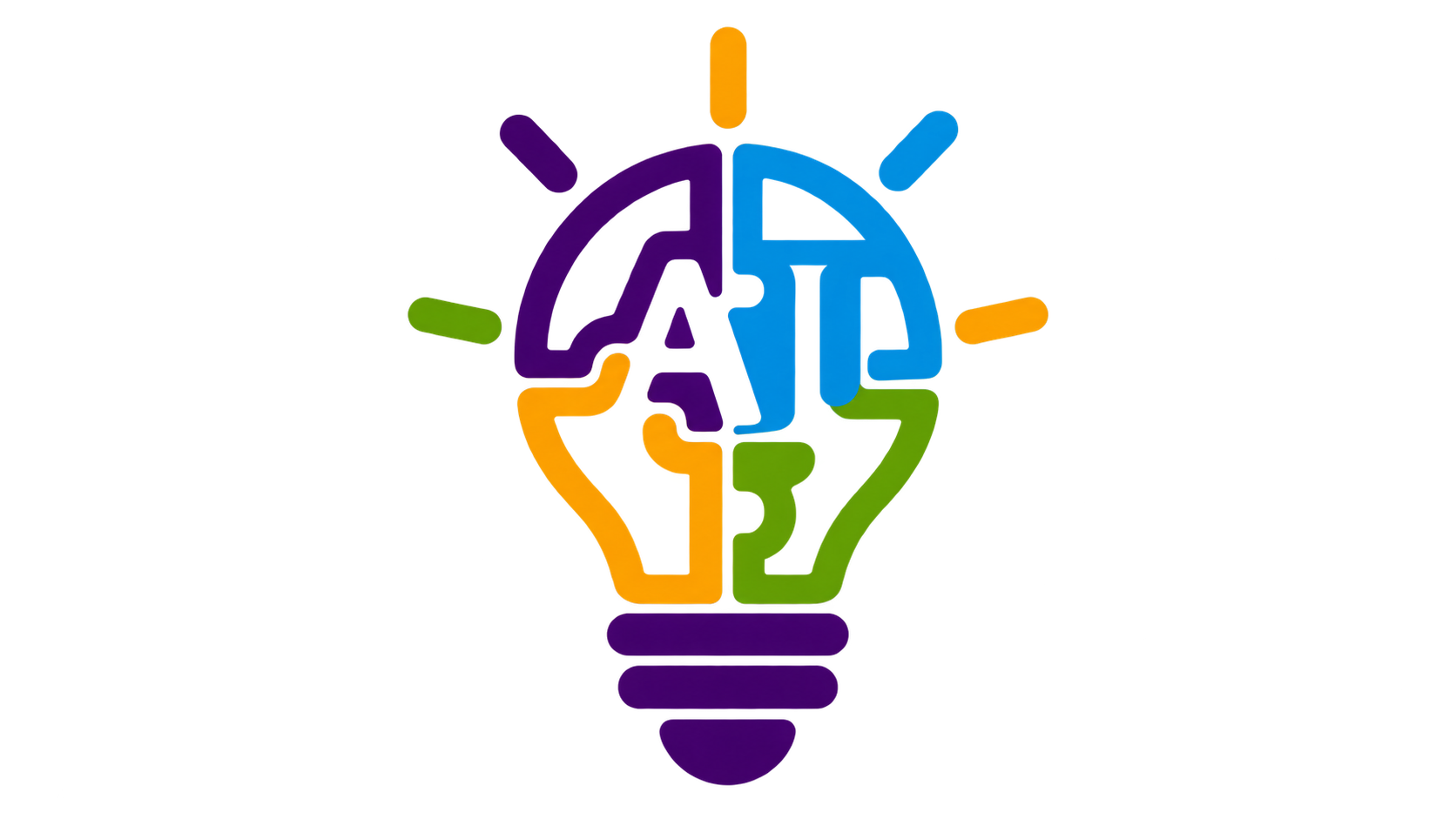 Updated AI for Good symbol with purple, blue, green, and gold connected shapes